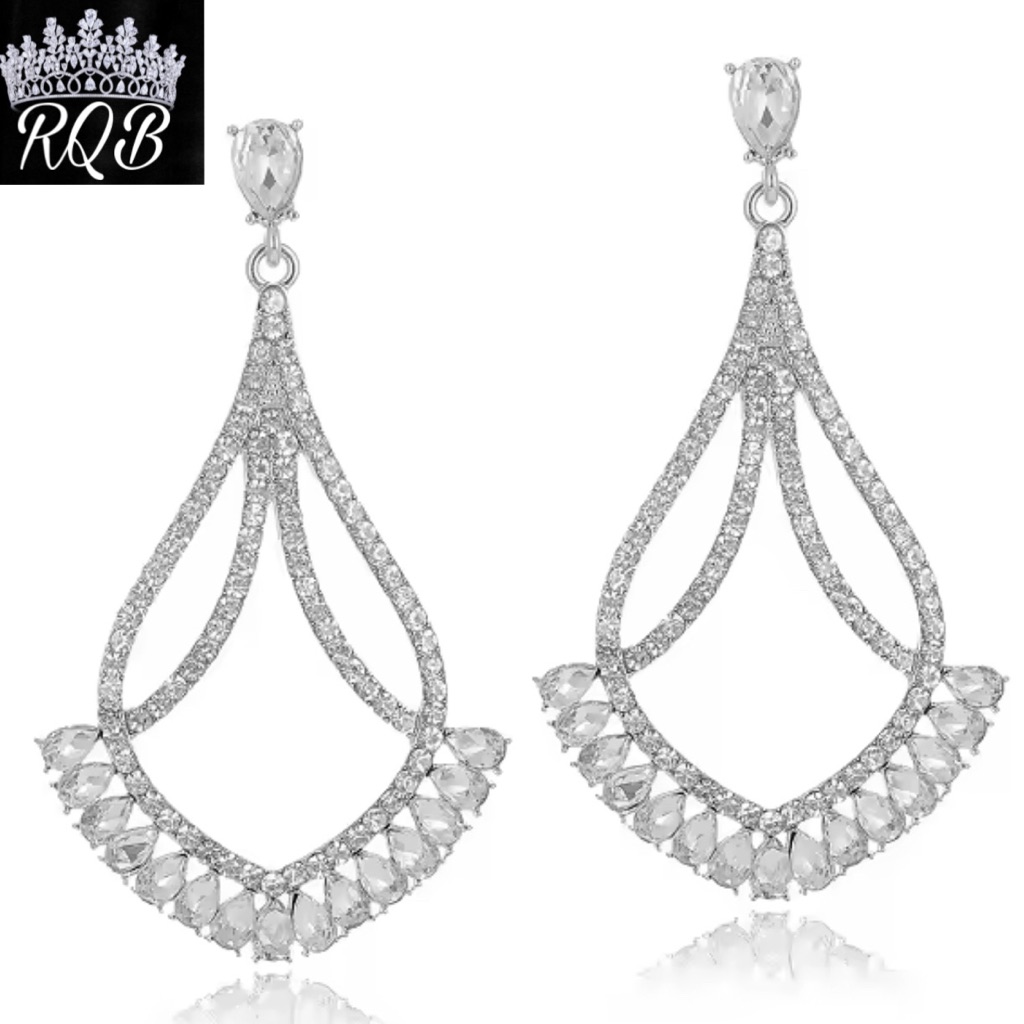 Long Hoop Crystal Earrings